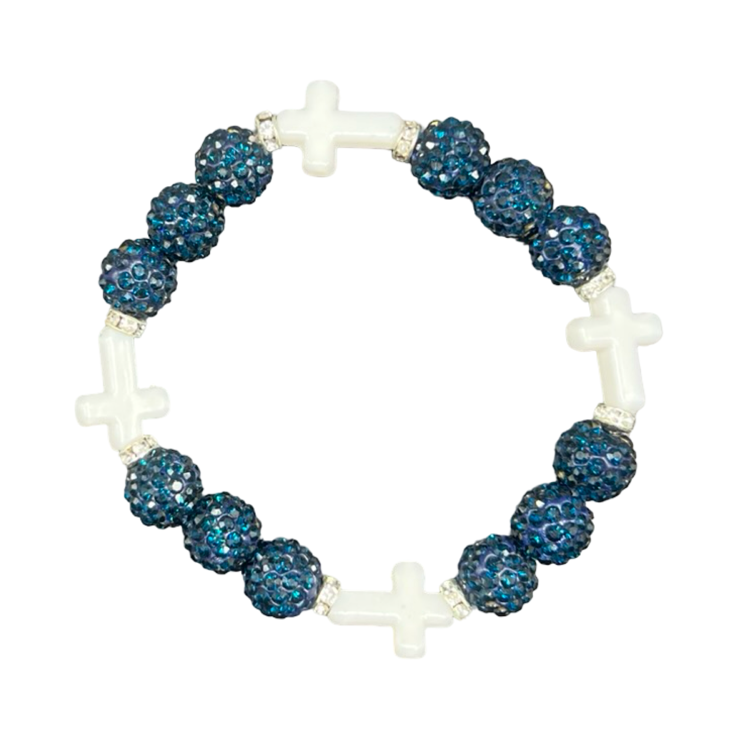 Navy & White Mini Cross Bracelet