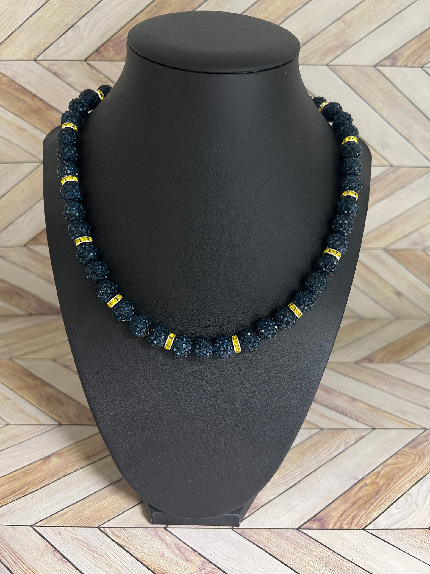 Navy w/ Yellow Spacers Necklace