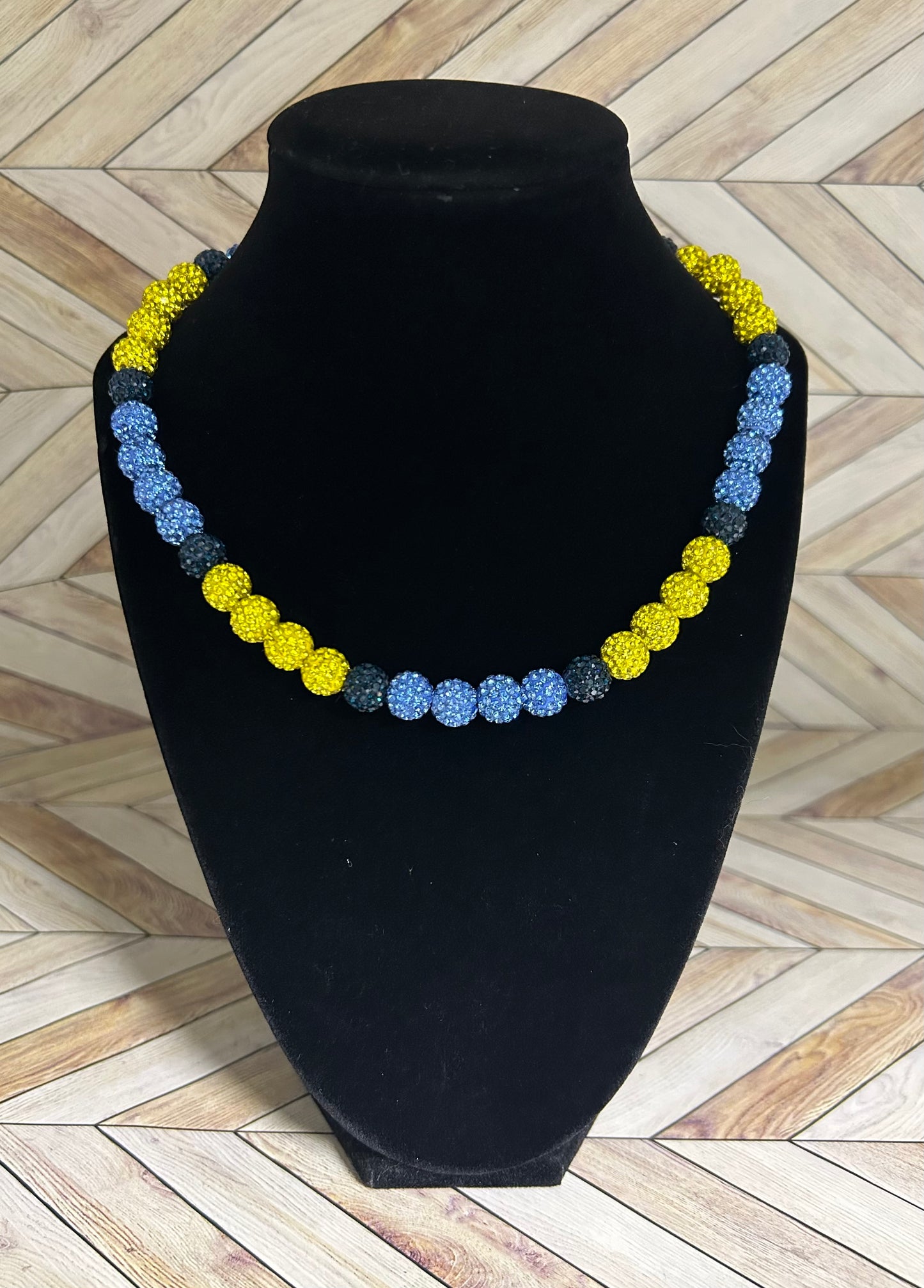 Baby Blue, Yellow & Navy Necklace