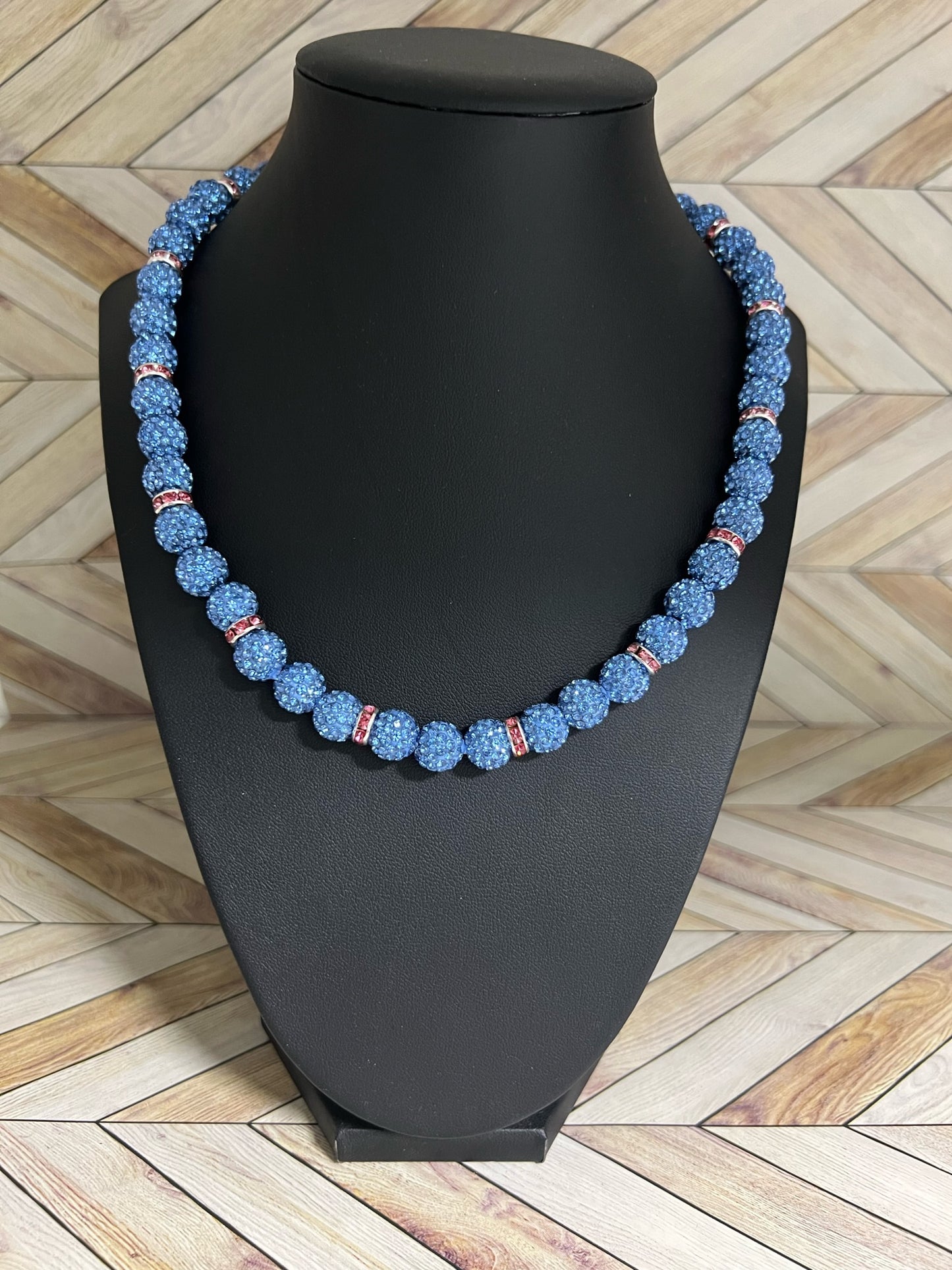 Baby Blue w/ Pink Spacers Candy Necklace