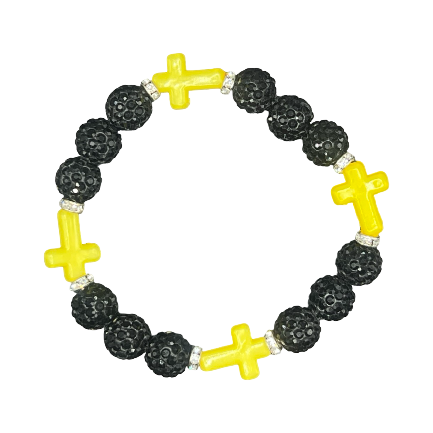 Black & Yellow Mini Cross Bracelet