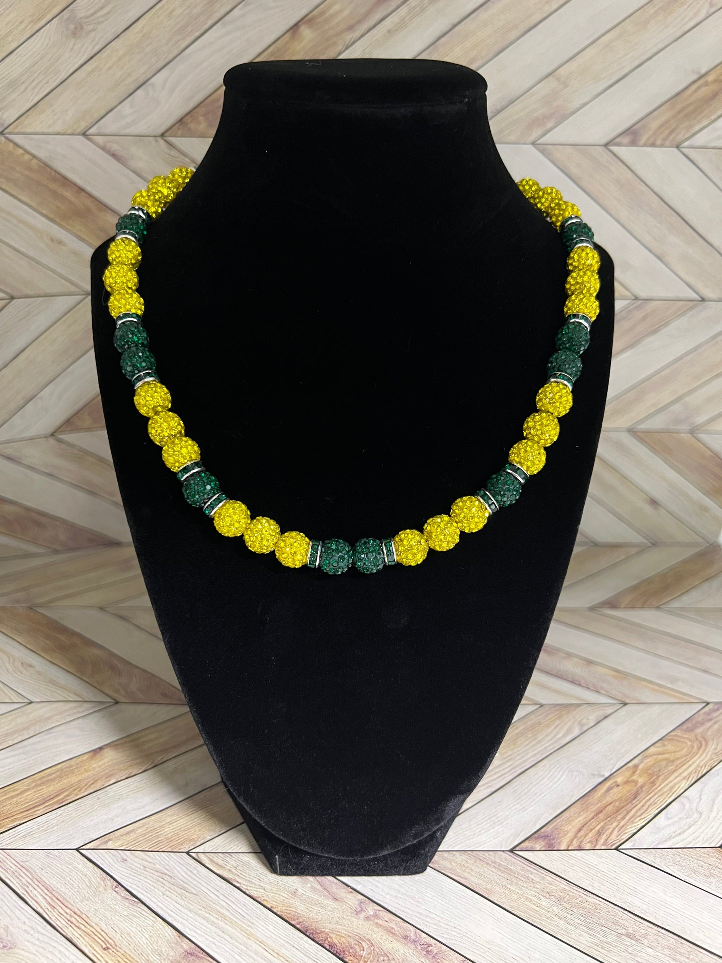 Yellow & Green w/ Green Spacers Necklace