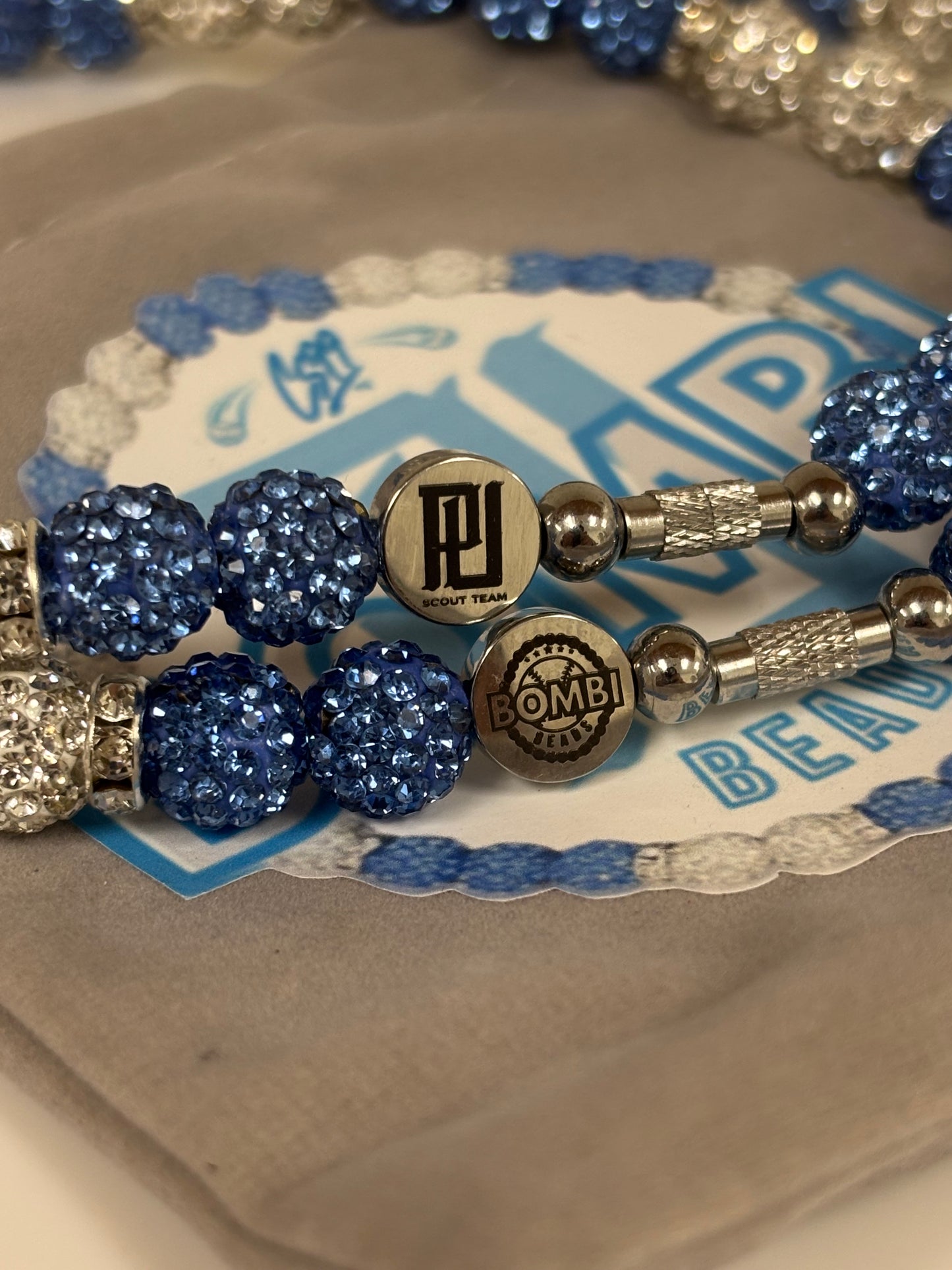 Baby Blue & White Scout Team Necklace