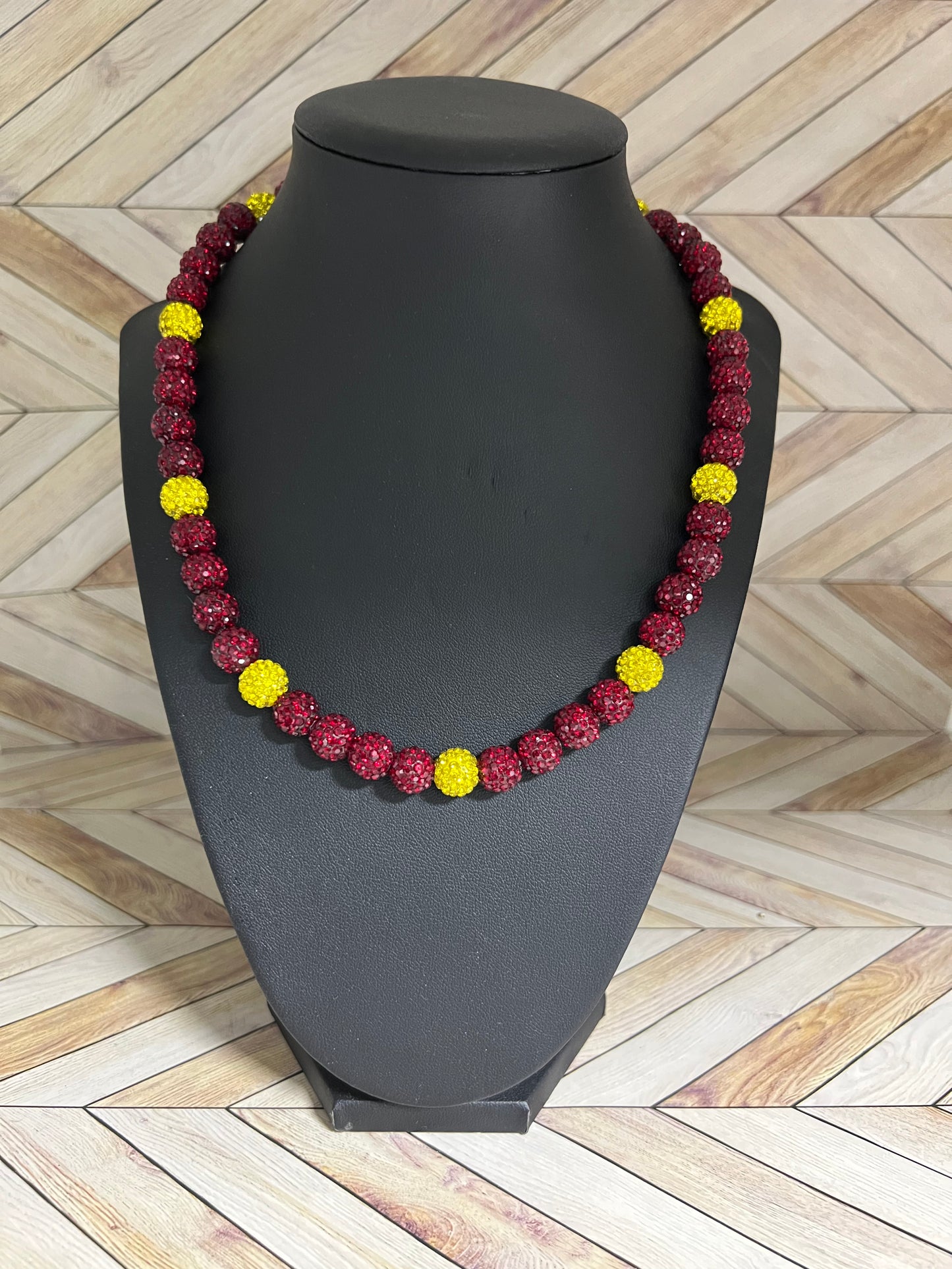 Maroon & Yellow Necklace