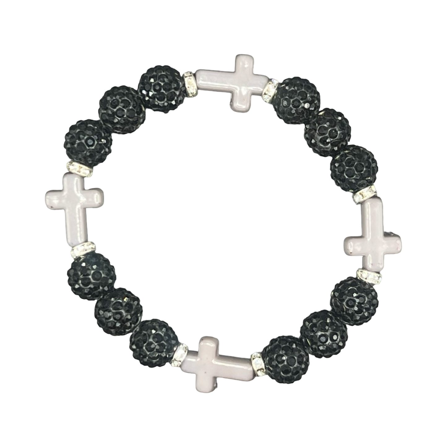 Black & Grey Mini Cross Bracelet