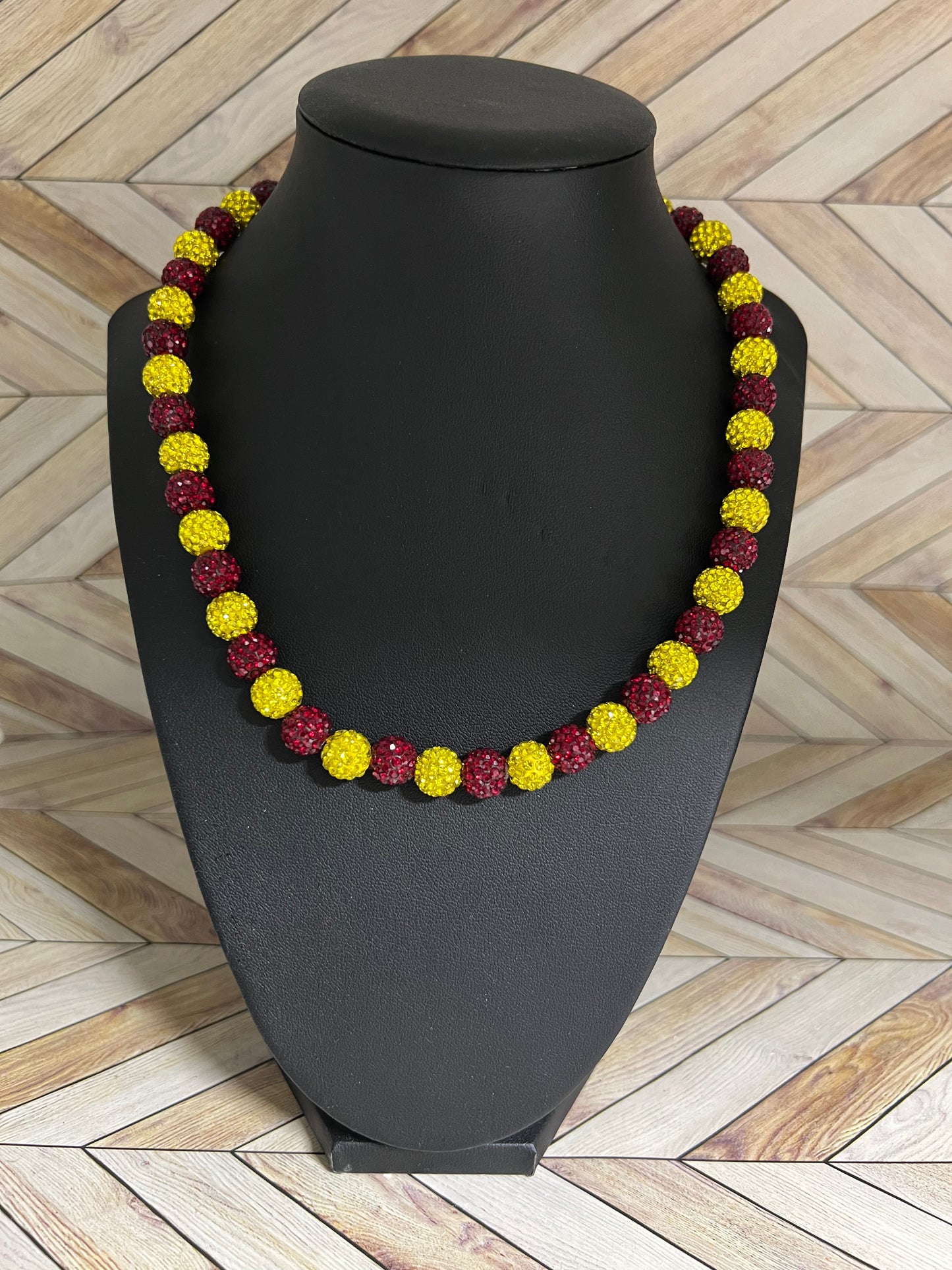 Maroon & Yellow Necklace