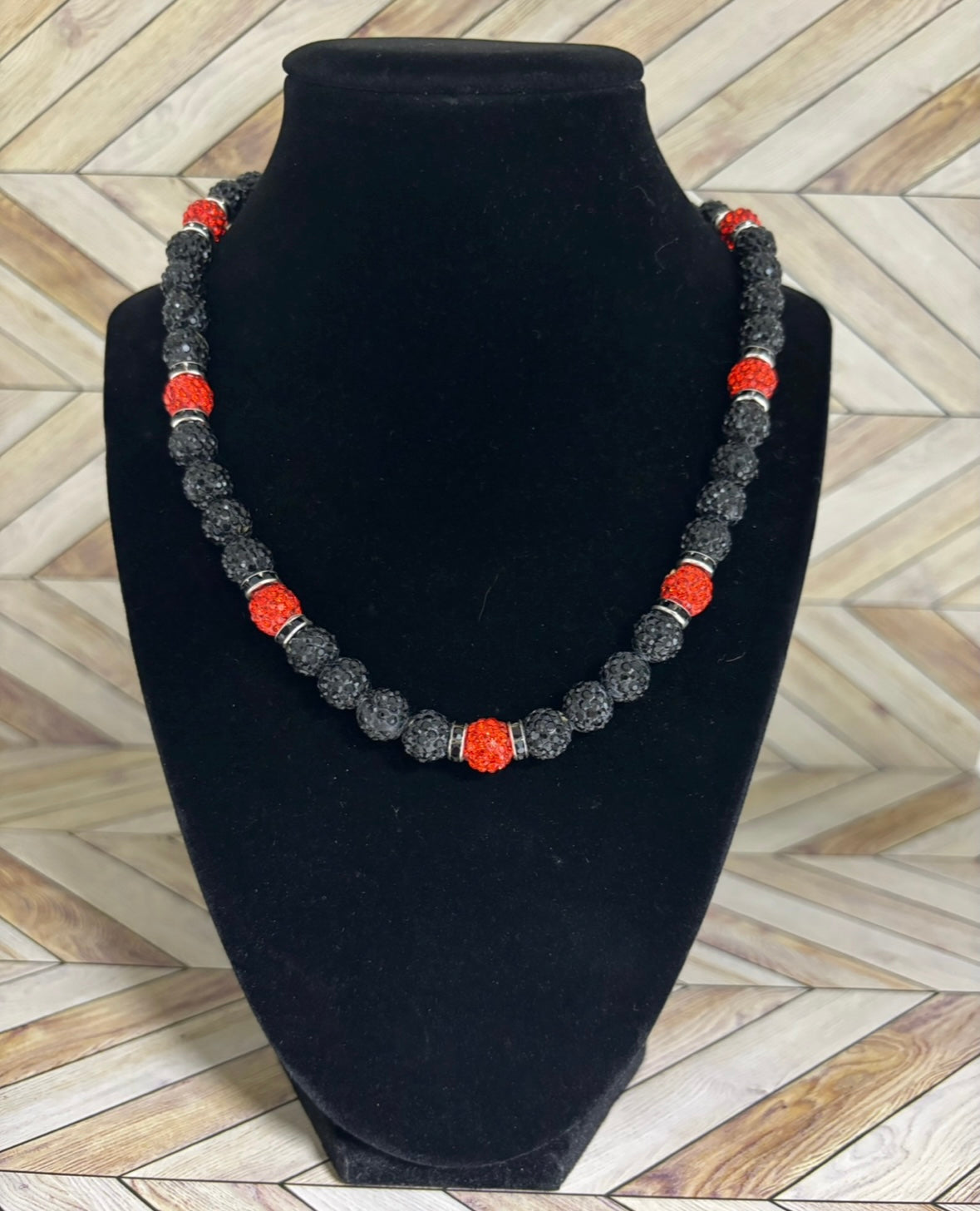 Black & Orange w/ Black Spacers Necklace