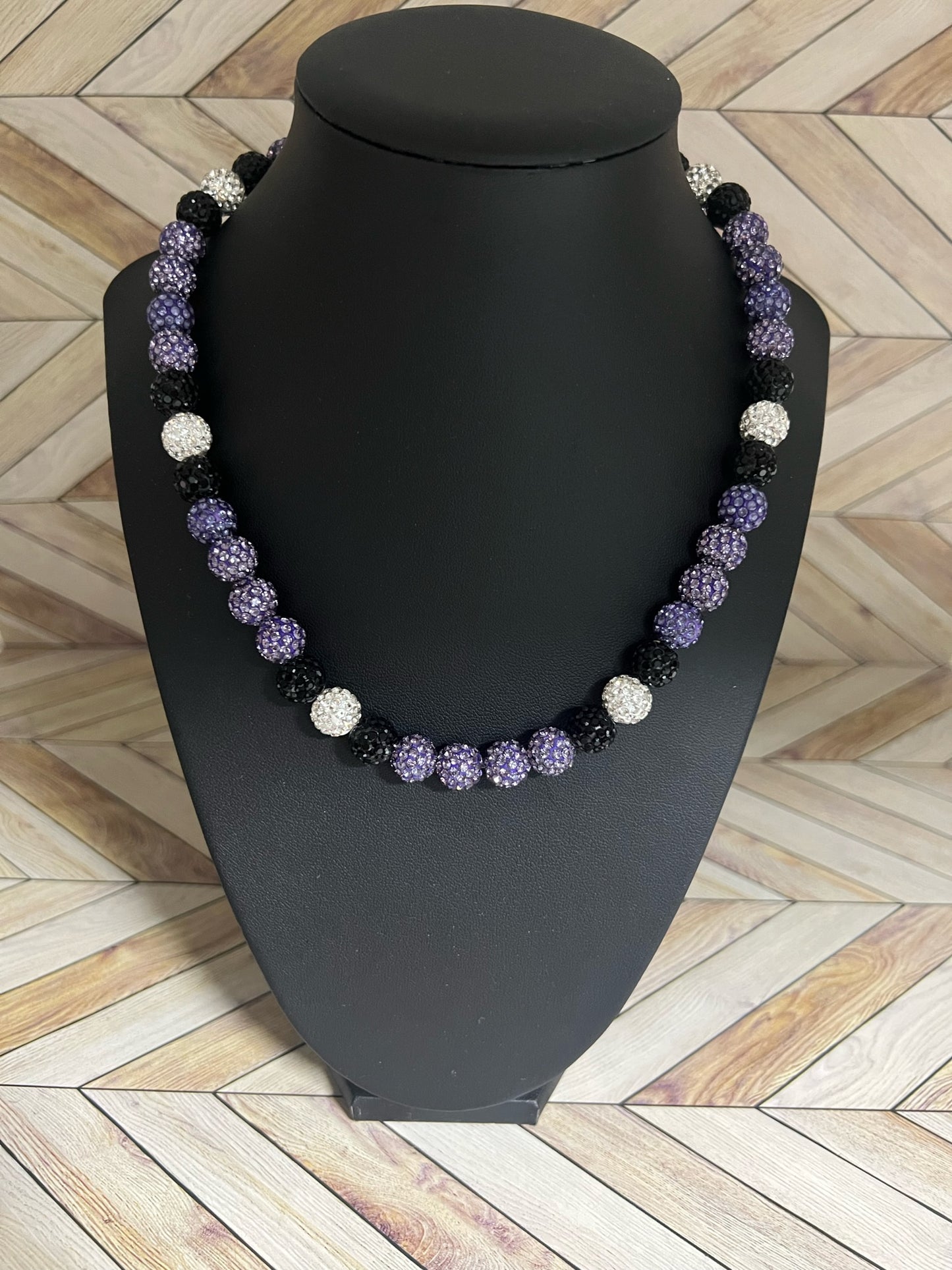 Purple, Black & White Necklace
