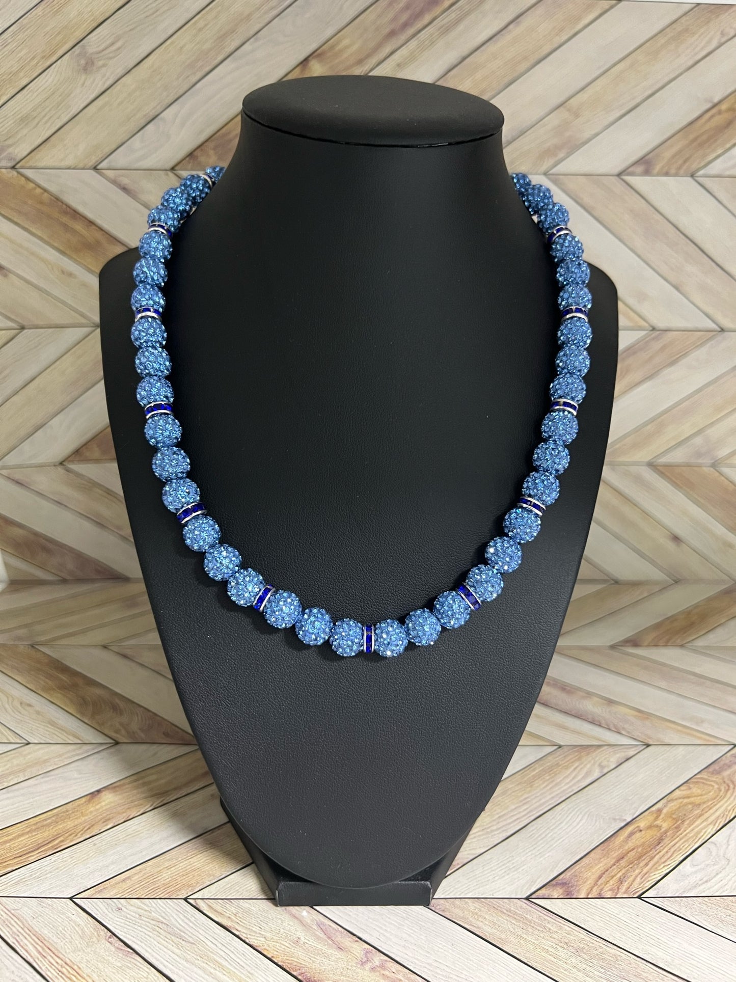 Baby Blue w/ Royal Blue Spacers Necklace