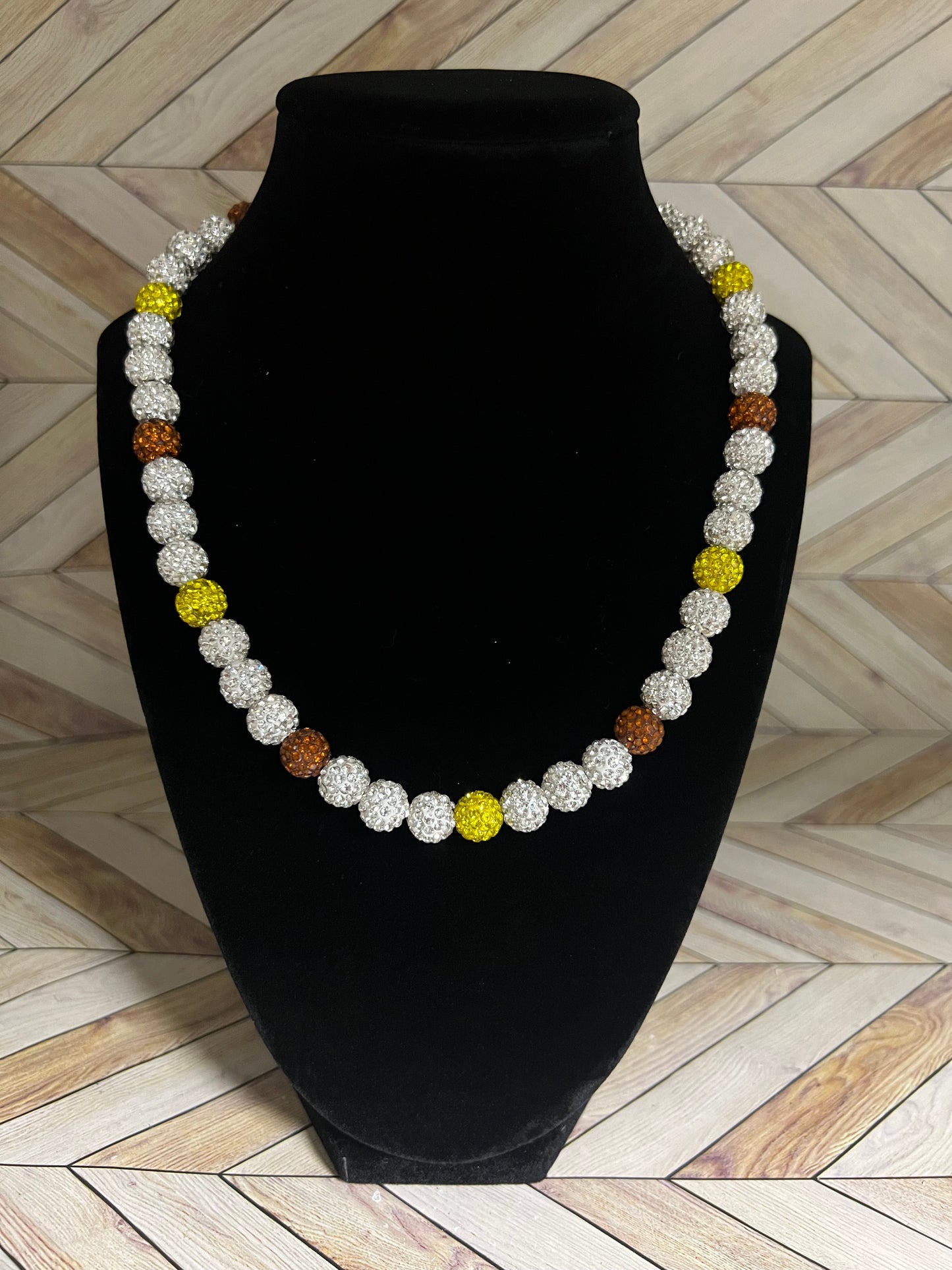 White, Brown & Yellow Necklace