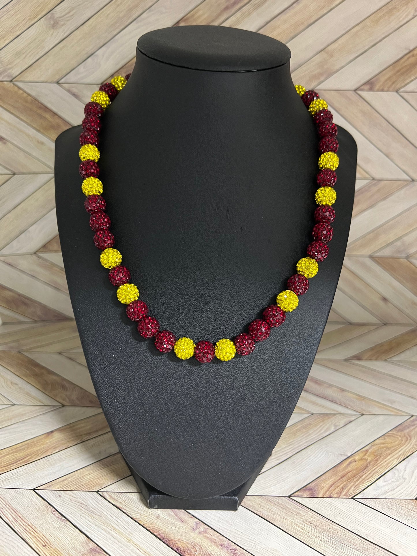 Maroon & Yellow Necklace