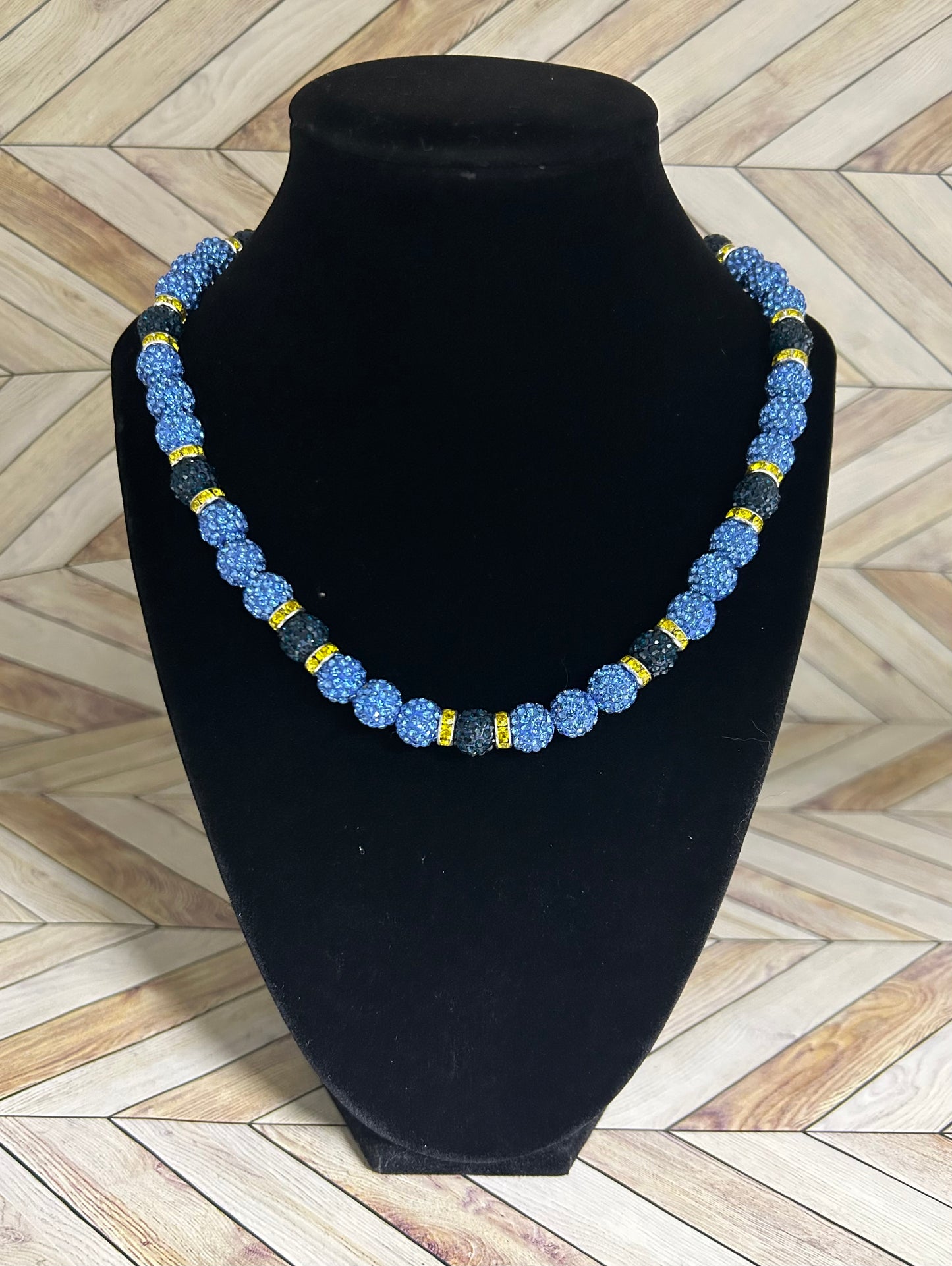 Baby Blue, Navy & Yellow Necklace
