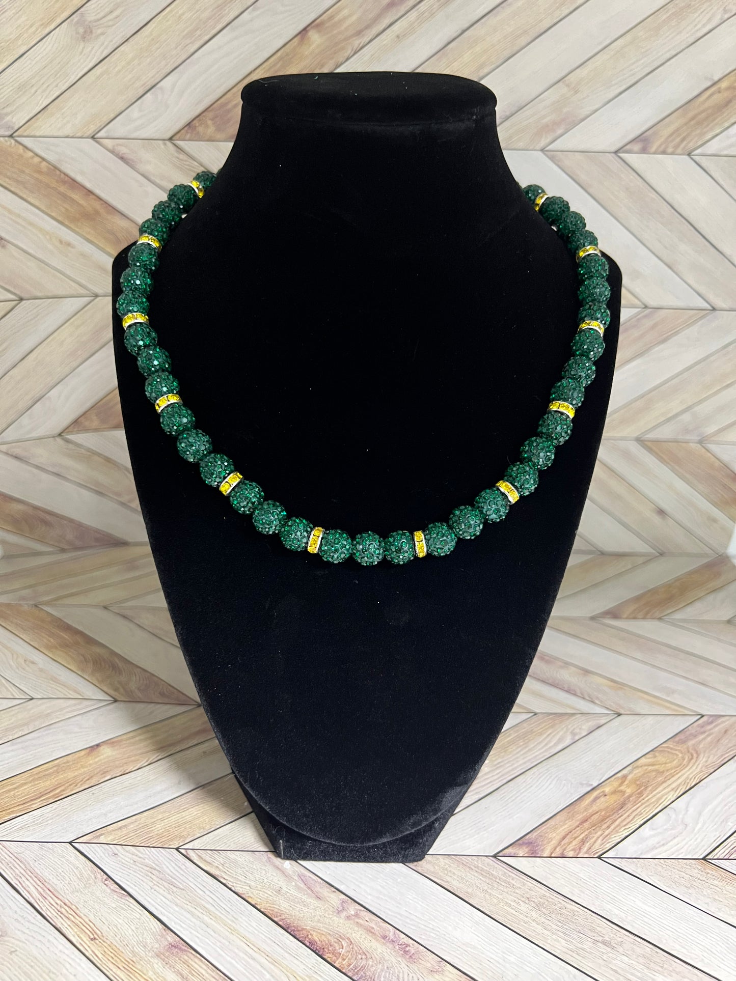 Green w/ Yellow Spacers Necklace