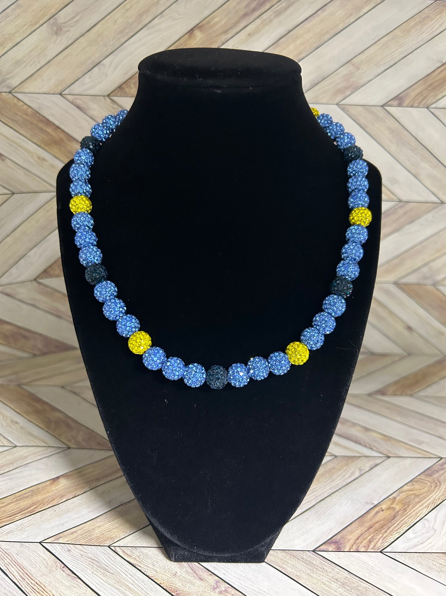 Baby Blue, Yellow & Navy Necklace