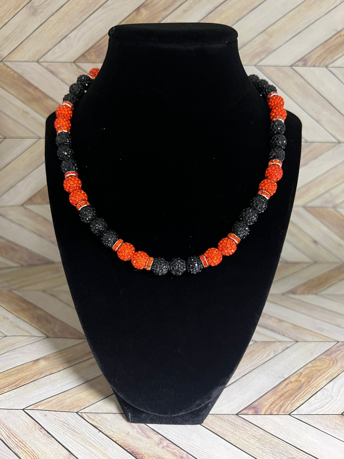 Black & Orange w/ Orange Spacers Necklace