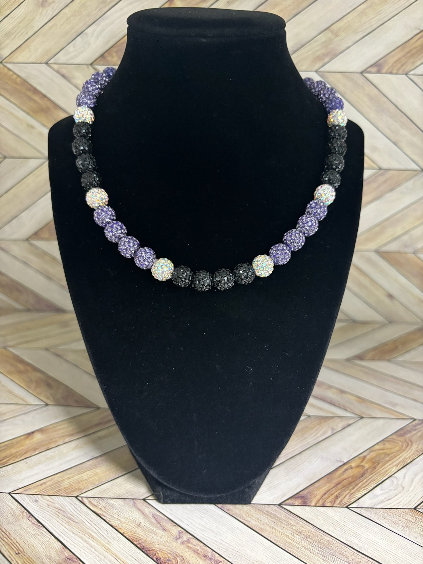 Purple, Black & White Necklace
