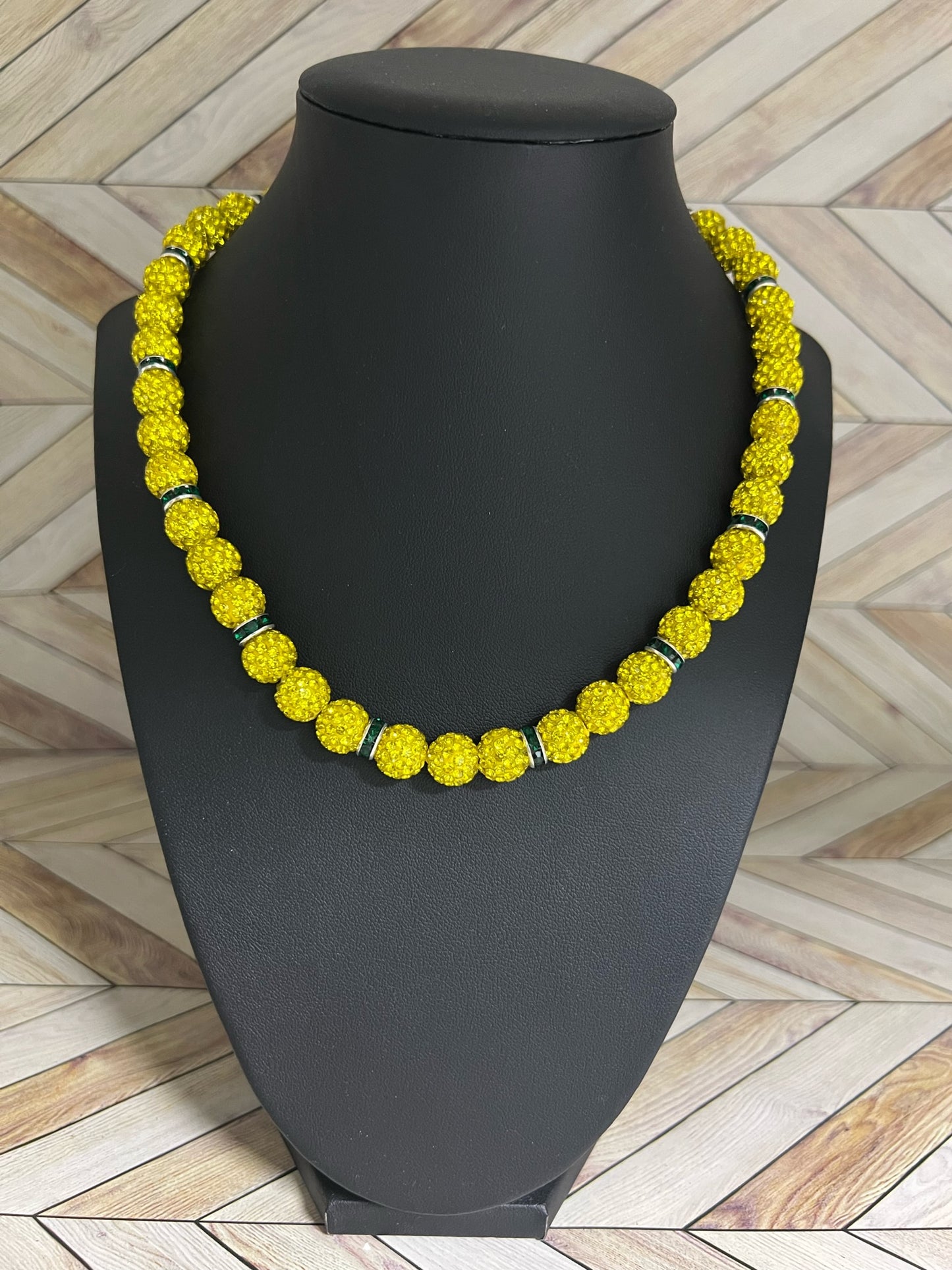 Yellow w/ Green Spacers Necklace