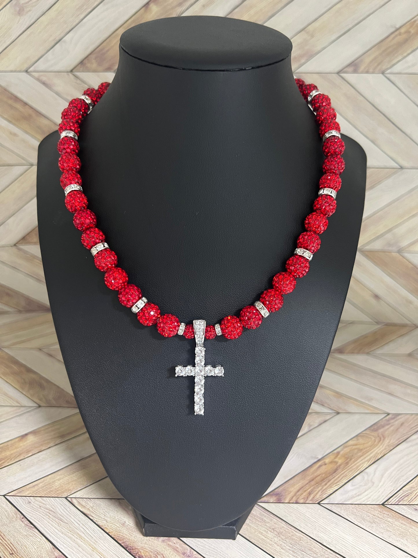 Red Cross Pendant Necklace