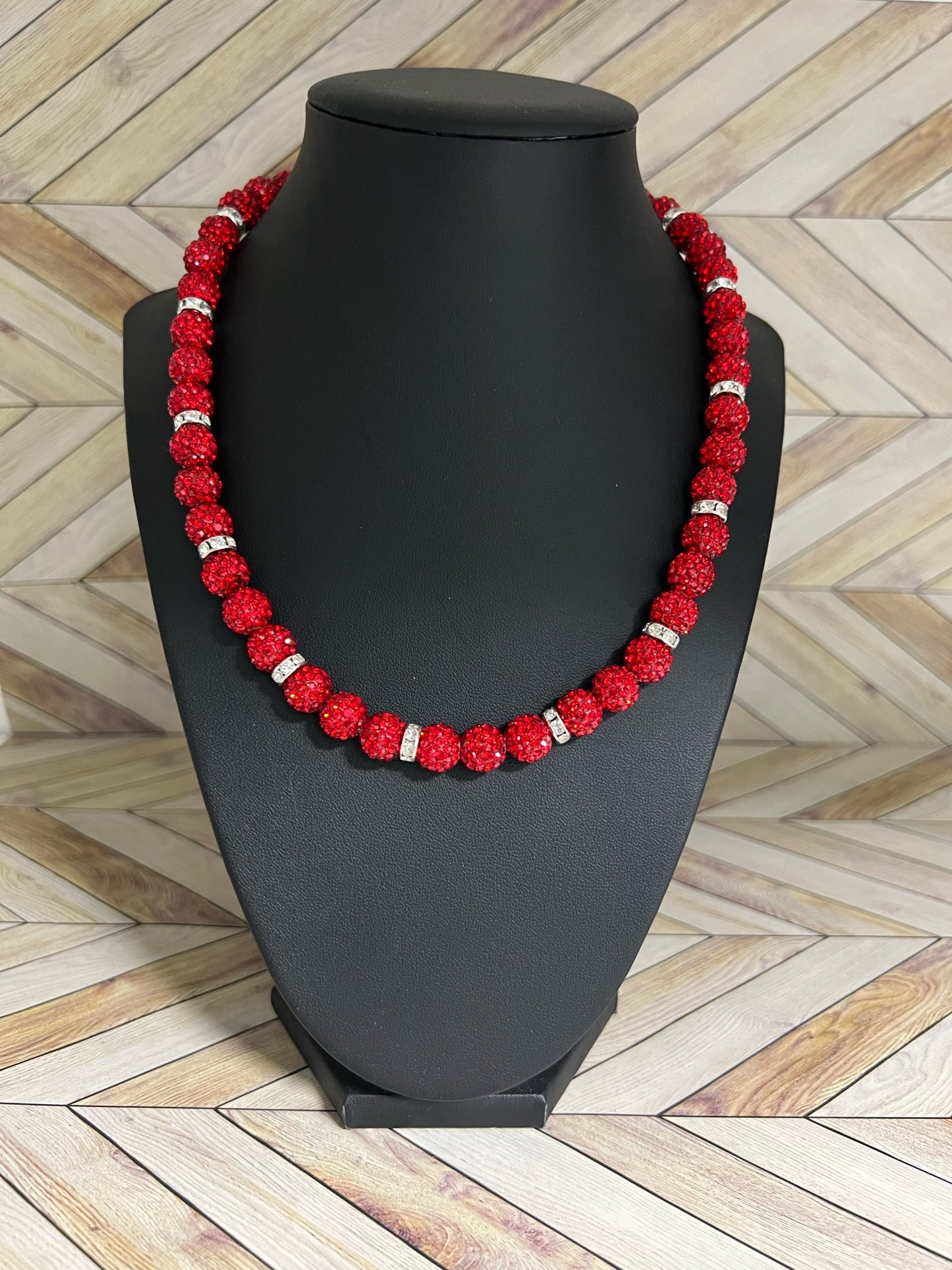 Red w/ White Spacers Necklace
