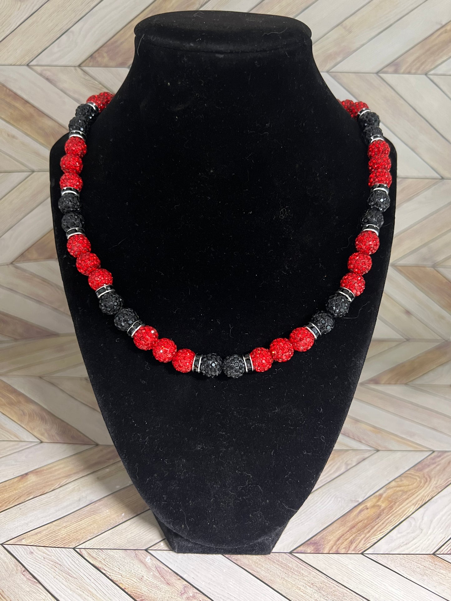 Red & Black w/ Black Spacers Necklace