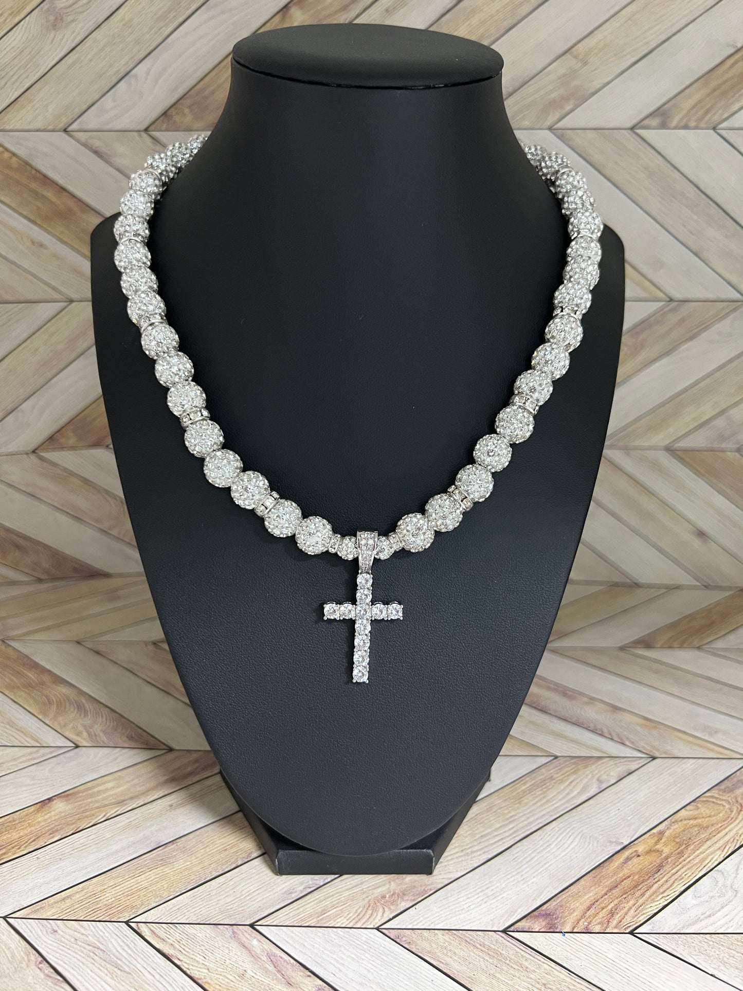 White Cross Pendant Necklace