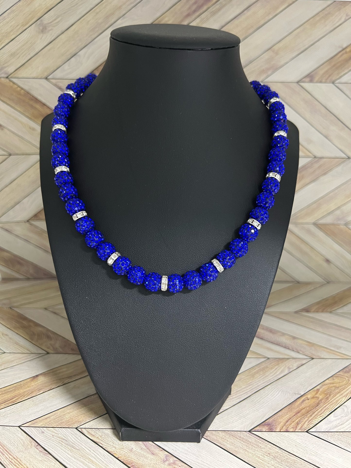 Royal Blue w/ White Spacers Necklace