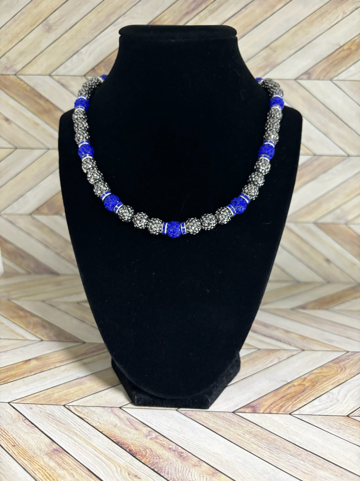 Grey & Royal Blue Necklace