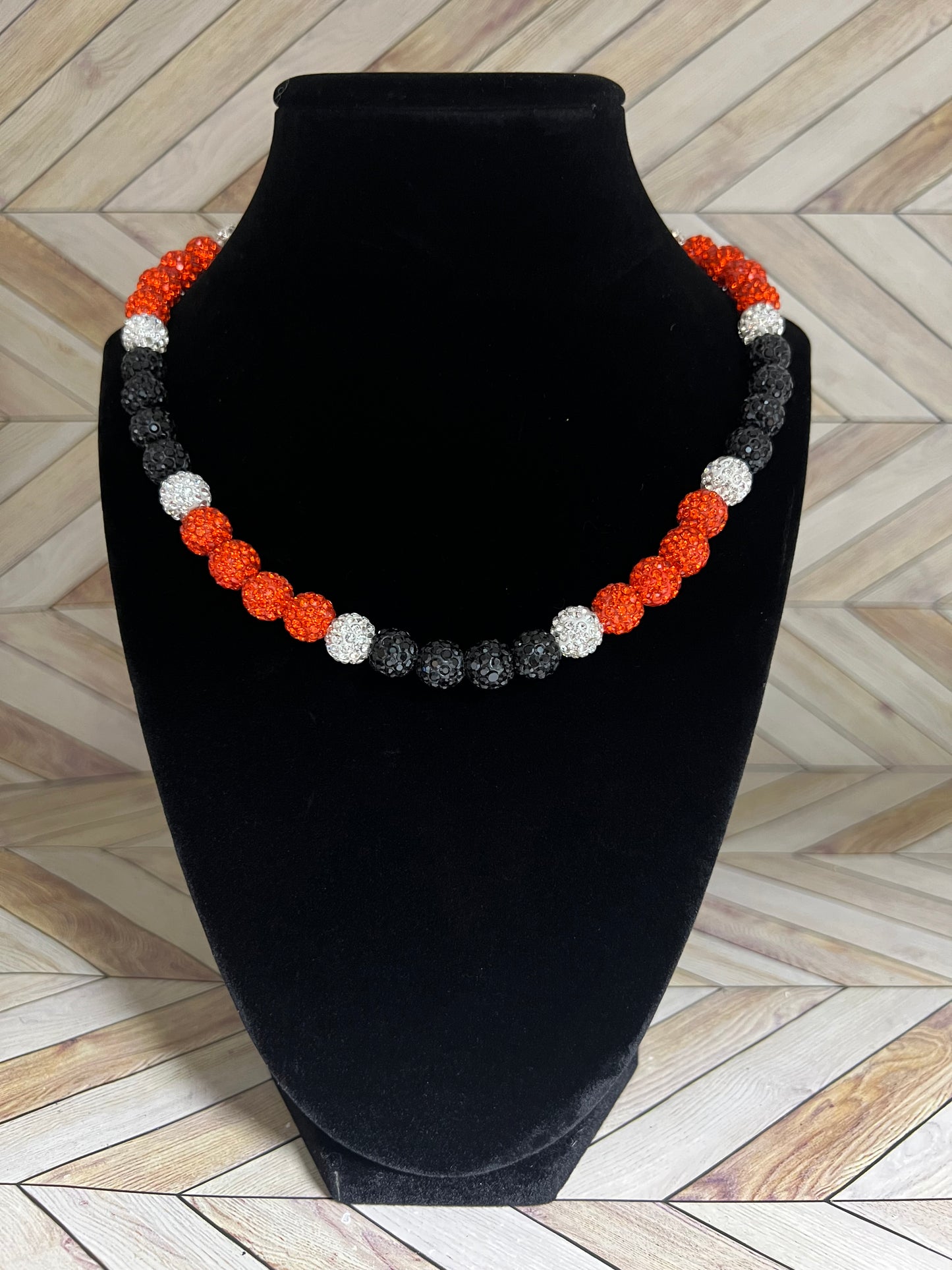 Black, Orange & White Necklace