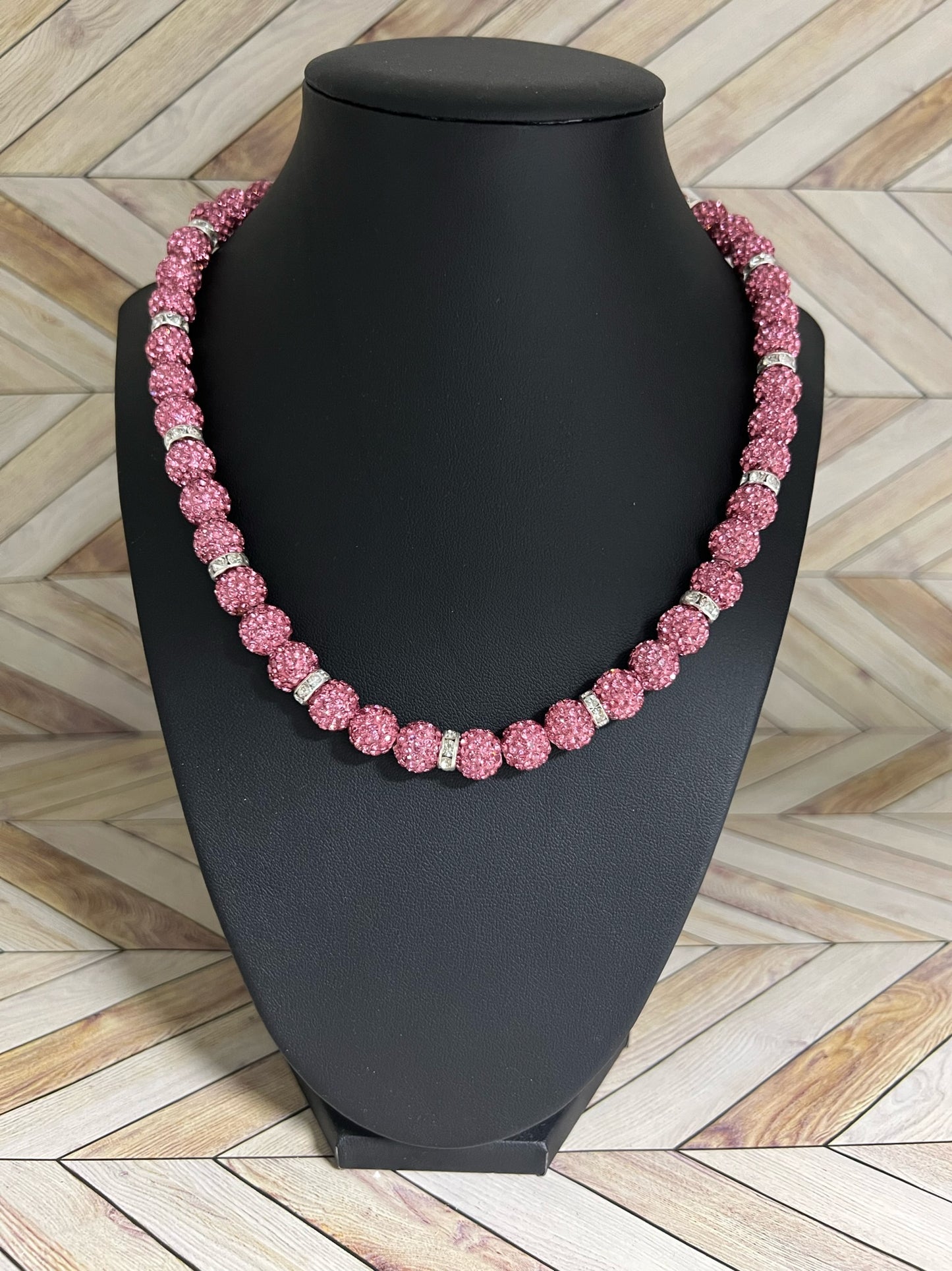 Pink w/ White Spacers Candy Necklace