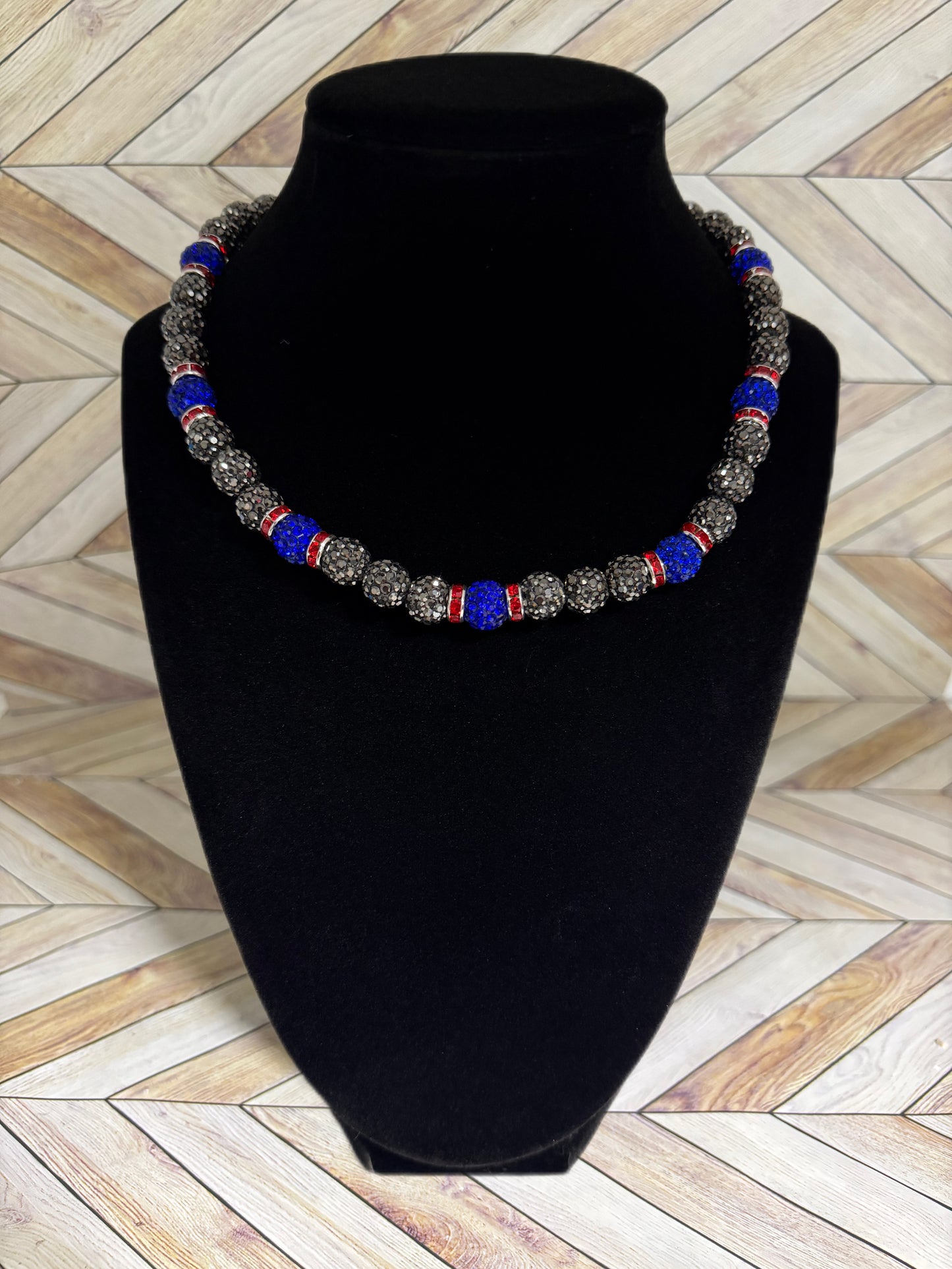 Grey & Royal Blue w/ Red Spacers