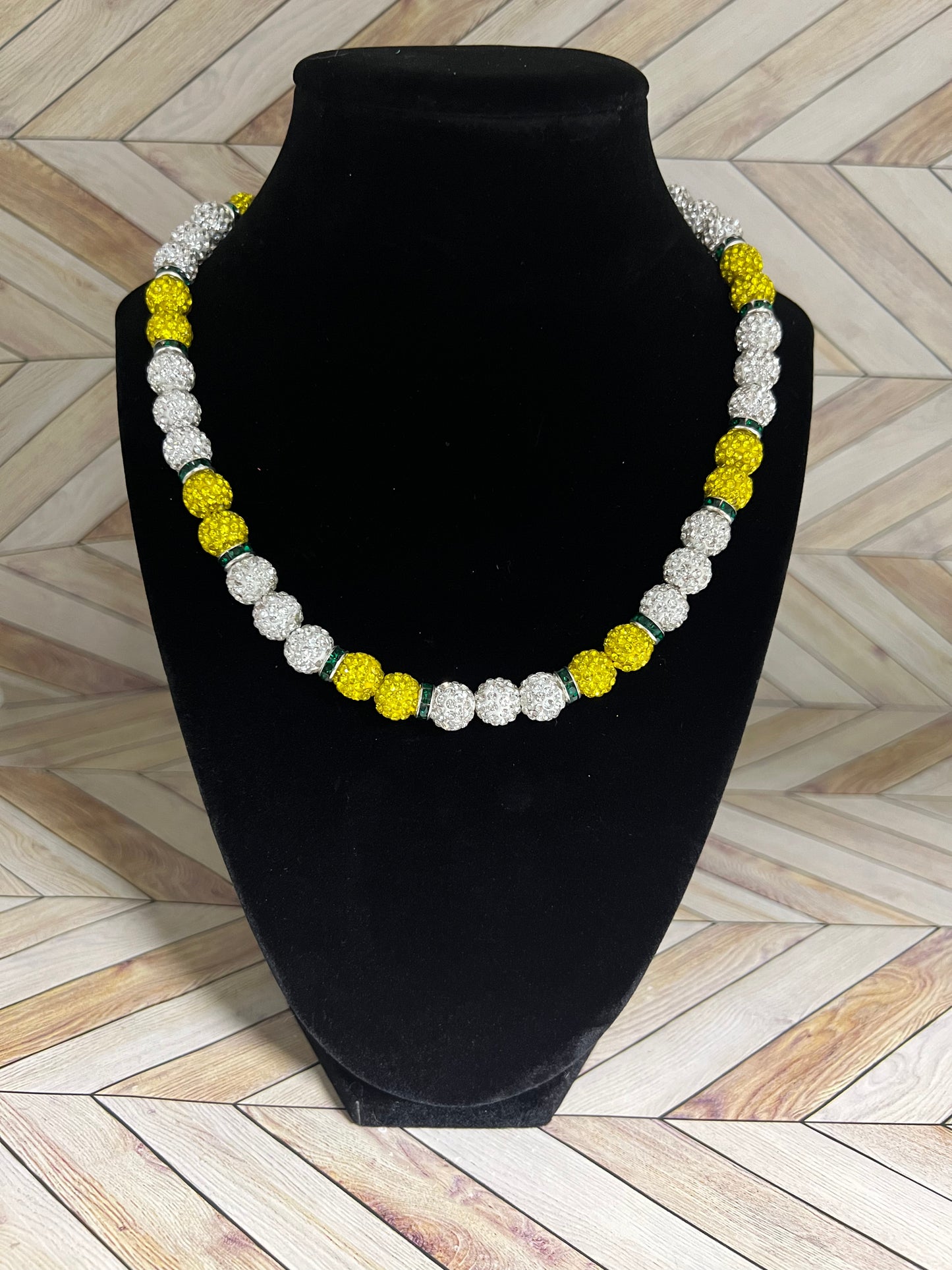 White, Yellow & Green Spacers Necklace