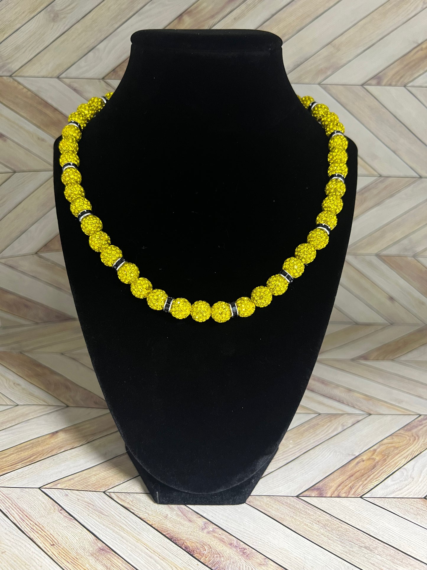Yellow w/ Black Spacers Necklace