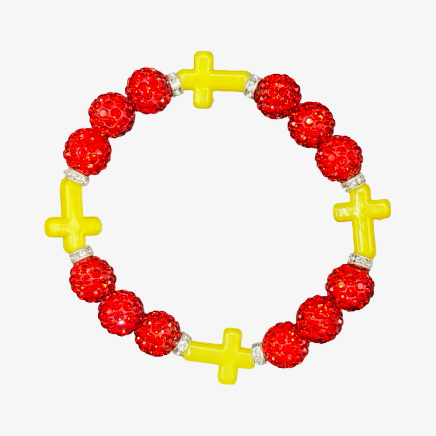 Red & Yellow Mini Cross Bracelet