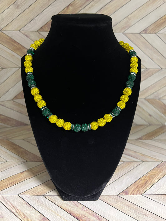 Yellow & Green w/ Green Spacers Necklace