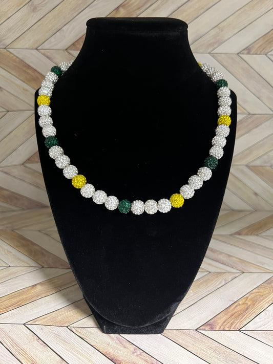 White, Green & Yellow Necklace