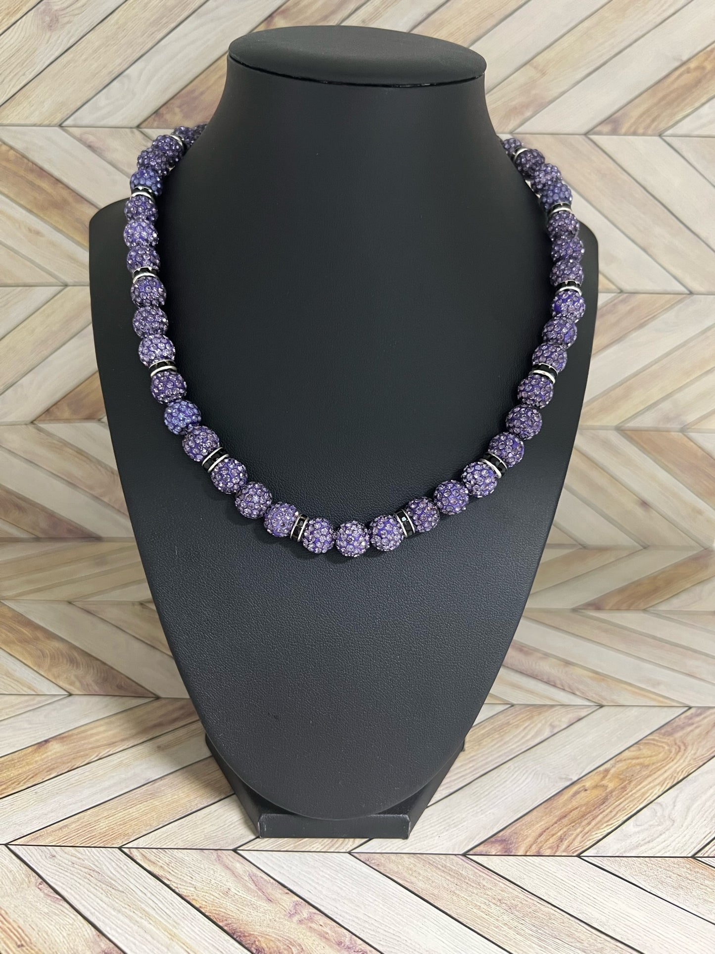 Purple w/ Black Spacers Necklace