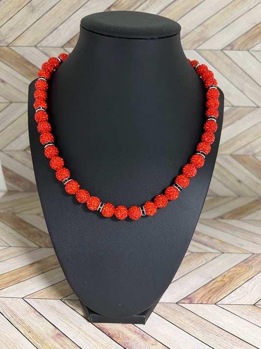 Orange w/ Black Spacer Necklace