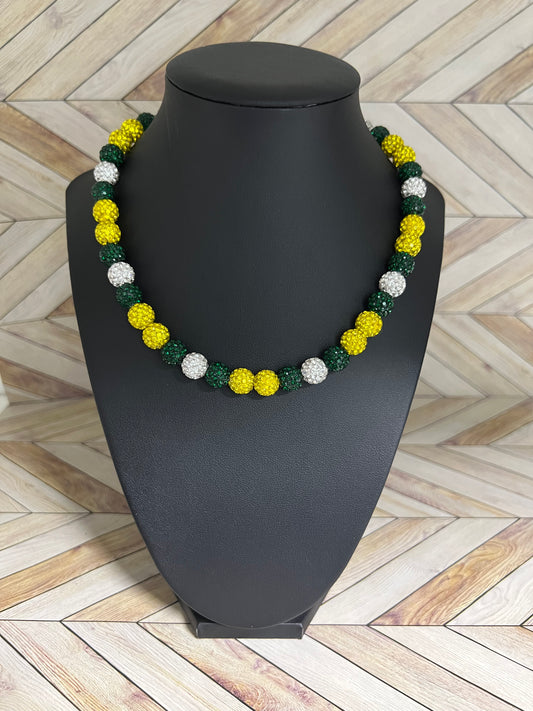 Green, Yellow & White Necklace