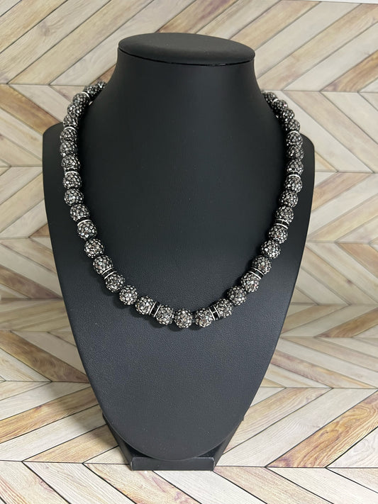 Grey w/ Black Spacer Necklace