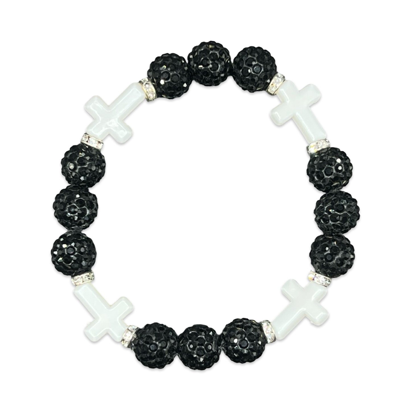 Black & White Mini Cross Bracelet