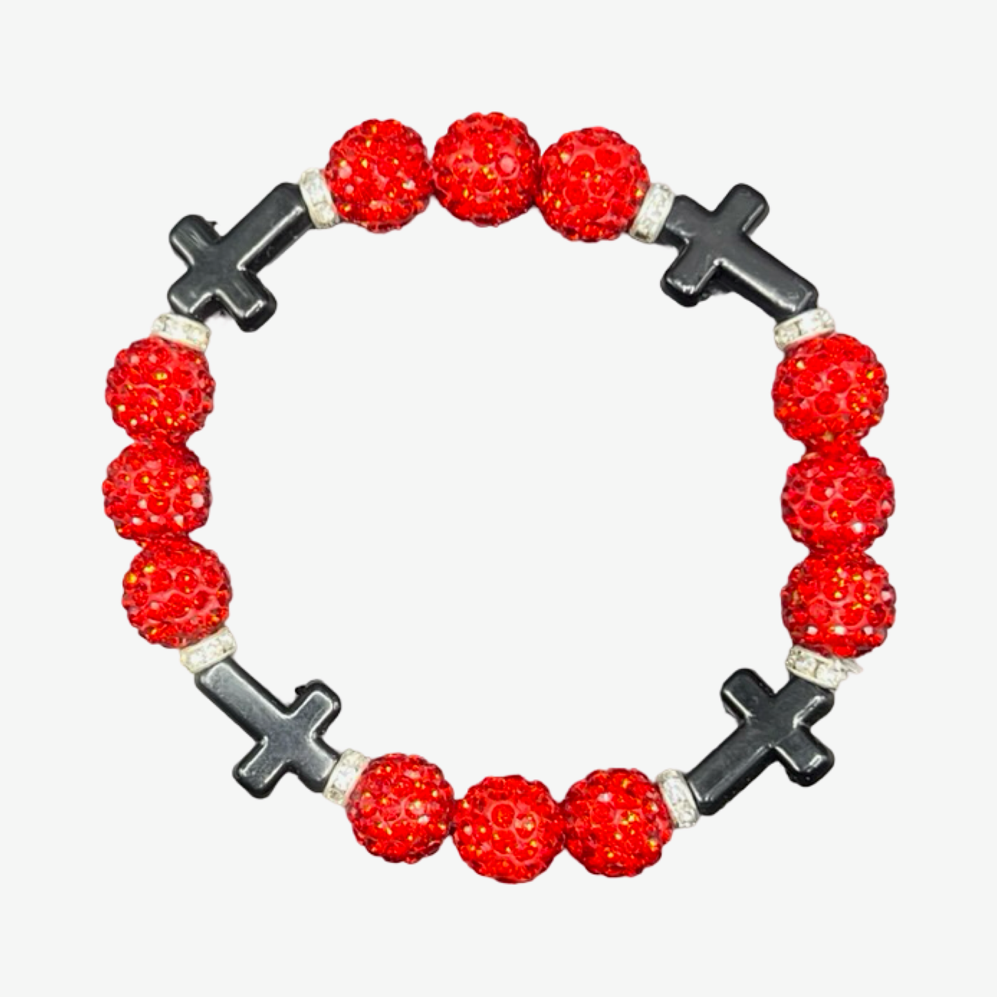 Red & Black Mini Cross Bracelet