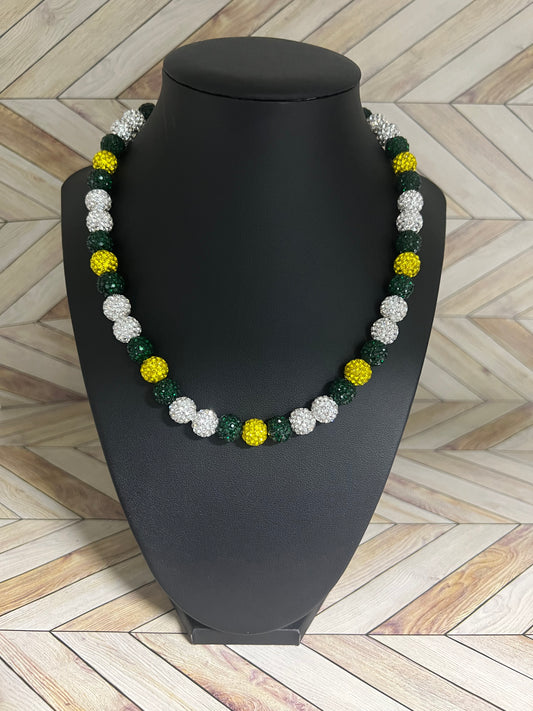 Green, Yellow & White Necklace