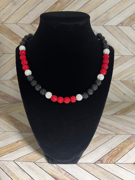 Black, Red & White Necklace