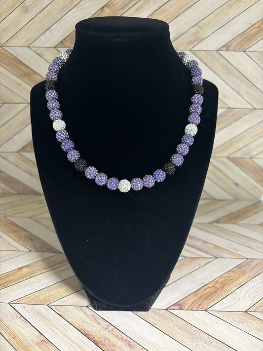 Purple, Black & White Necklace