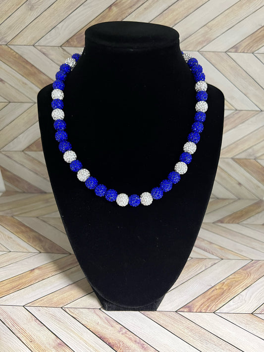 Royal Blue & White Necklace