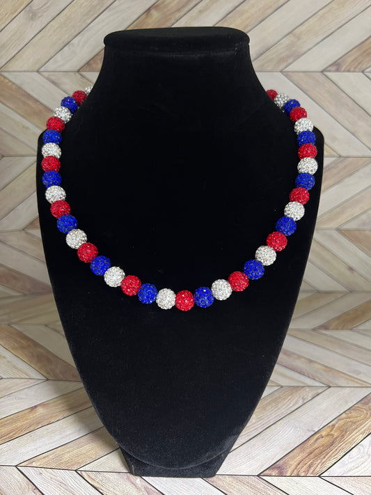 Red, White & Royal Blue Necklace