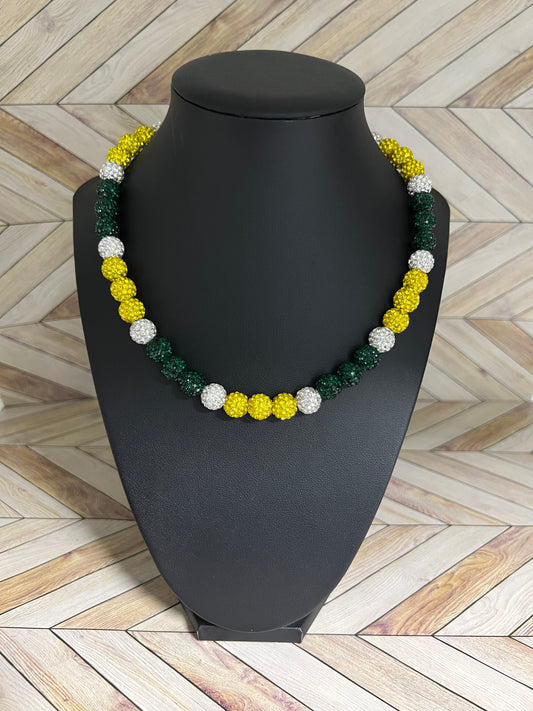 Green, Yellow & White Necklace