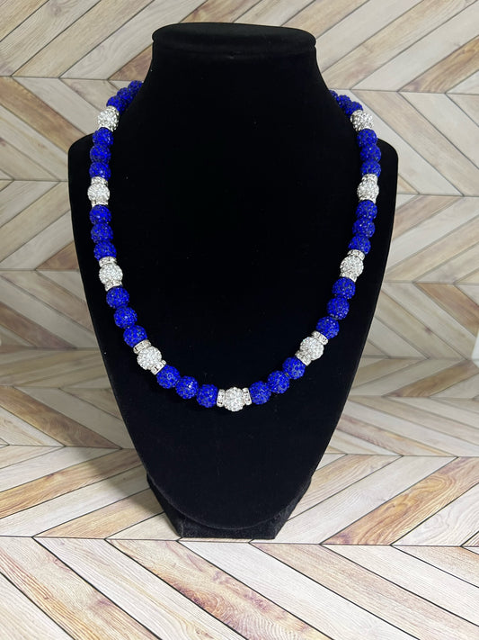 Royal Blue & White Necklace