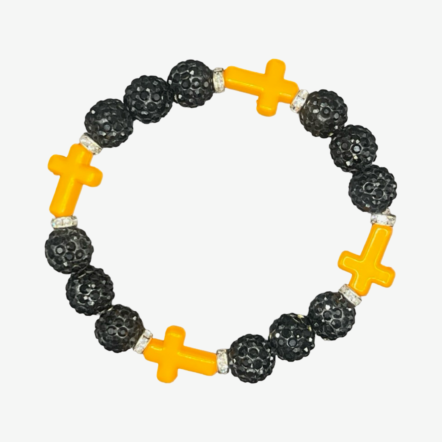 Black & Orange Mini Cross Bracelet