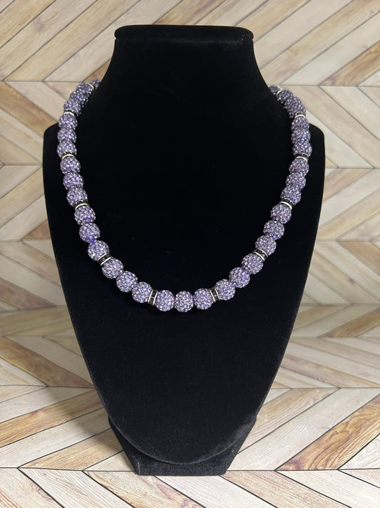 Purple w/ Black Spacers Necklace